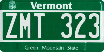 VT license plate ZMT323