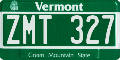 VT license plate ZMT327