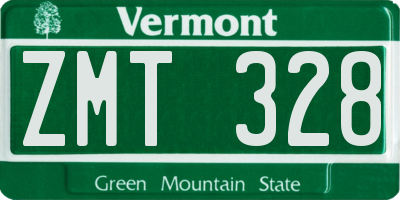 VT license plate ZMT328
