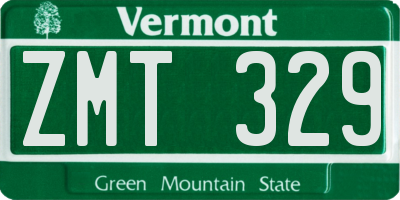 VT license plate ZMT329