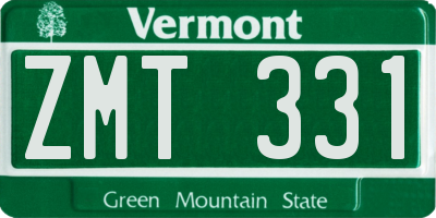 VT license plate ZMT331