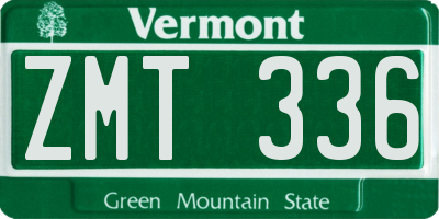 VT license plate ZMT336