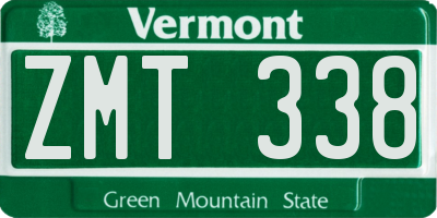 VT license plate ZMT338