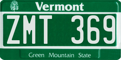 VT license plate ZMT369