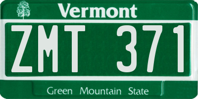 VT license plate ZMT371