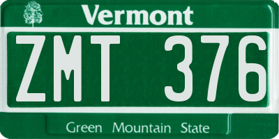 VT license plate ZMT376