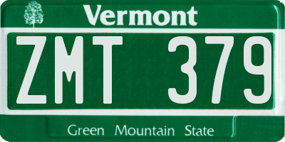 VT license plate ZMT379
