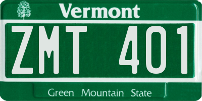 VT license plate ZMT401