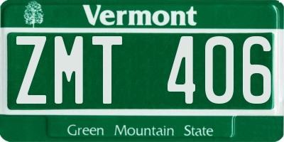 VT license plate ZMT406
