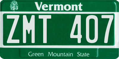 VT license plate ZMT407