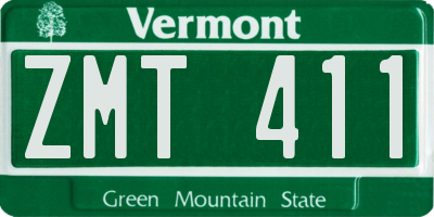 VT license plate ZMT411