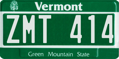 VT license plate ZMT414