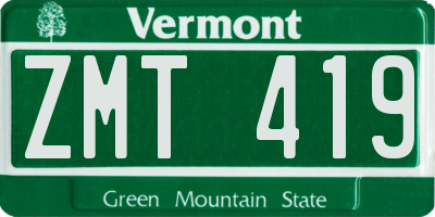 VT license plate ZMT419