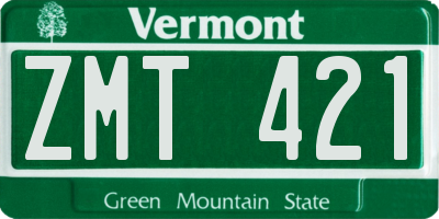 VT license plate ZMT421