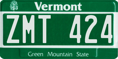 VT license plate ZMT424