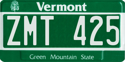 VT license plate ZMT425