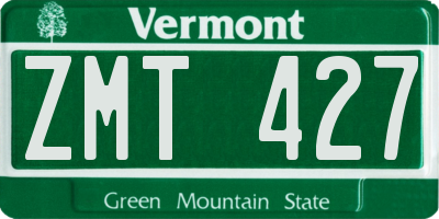 VT license plate ZMT427