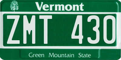 VT license plate ZMT430