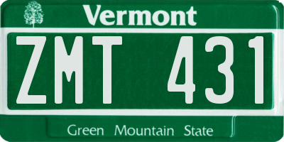 VT license plate ZMT431