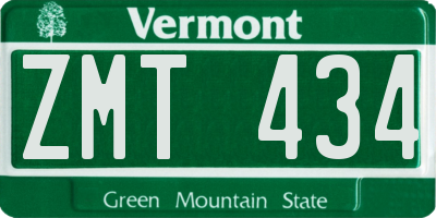 VT license plate ZMT434