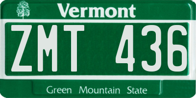 VT license plate ZMT436
