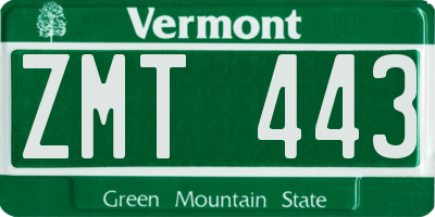VT license plate ZMT443