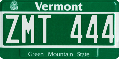 VT license plate ZMT444