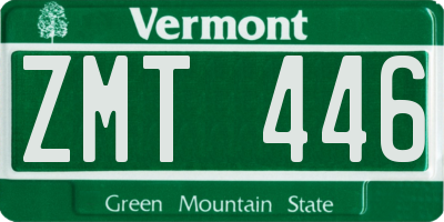 VT license plate ZMT446