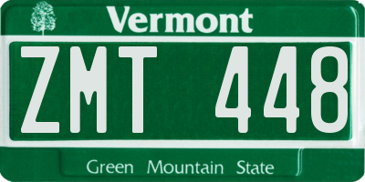 VT license plate ZMT448