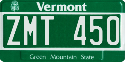 VT license plate ZMT450