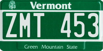 VT license plate ZMT453