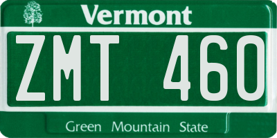 VT license plate ZMT460