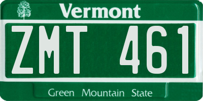 VT license plate ZMT461
