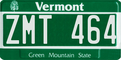 VT license plate ZMT464