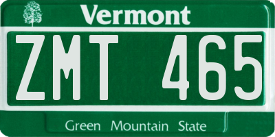VT license plate ZMT465