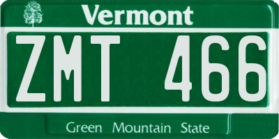 VT license plate ZMT466