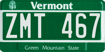 VT license plate ZMT467