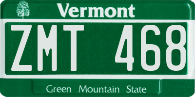 VT license plate ZMT468