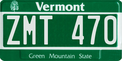 VT license plate ZMT470