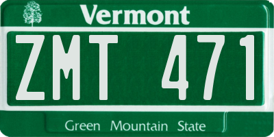 VT license plate ZMT471