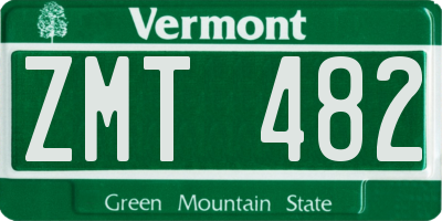 VT license plate ZMT482