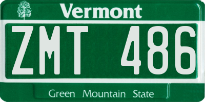 VT license plate ZMT486
