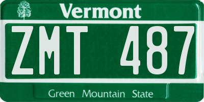 VT license plate ZMT487
