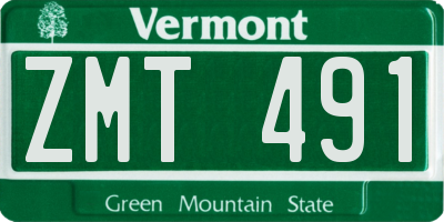 VT license plate ZMT491