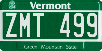 VT license plate ZMT499