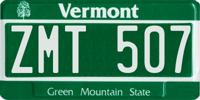 VT license plate ZMT507