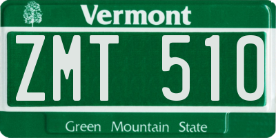 VT license plate ZMT510