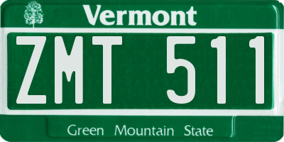 VT license plate ZMT511
