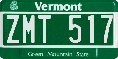 VT license plate ZMT517