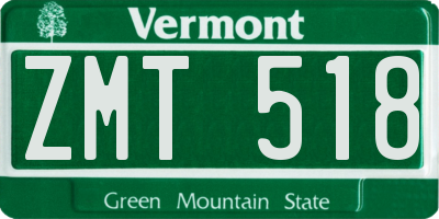 VT license plate ZMT518